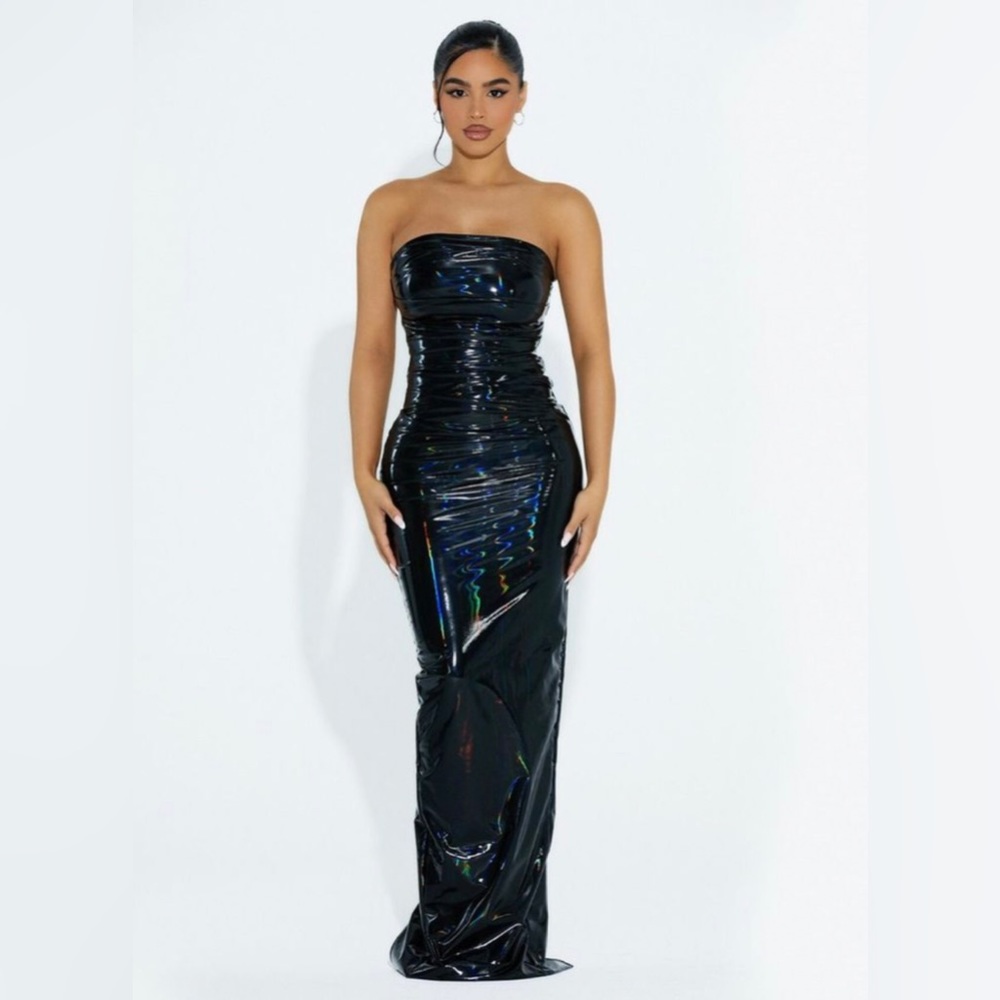 Naked Wardrobe The Vinyl Maxi Dress
